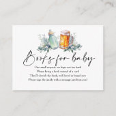 ベビーがベビー用の赤ちゃんシャワー本を醸造している エンクロージャーカード (正面)