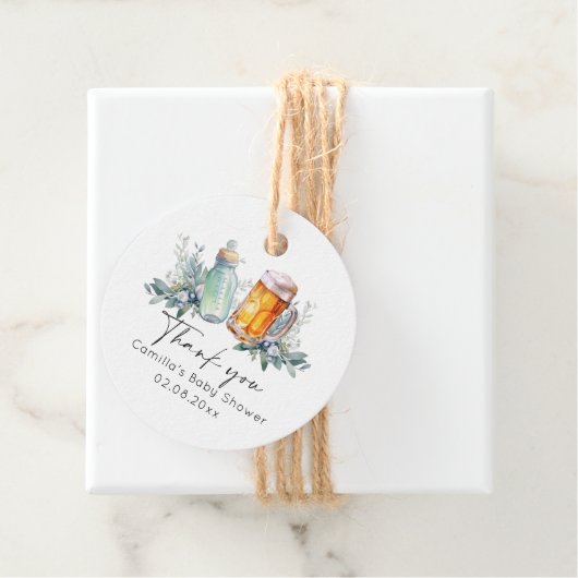 ベビーがミニマルなベビーシャワーを醸造している フェイバータグ (インサイチュ)