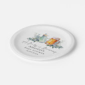 ベビーがミニマルなベビーシャワーを醸造している ペーパープレート (アングル)