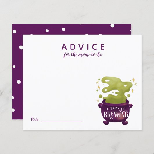 ベビーがモーミーカードのハロウィーンアドバイスを醸造している (正面/裏面)