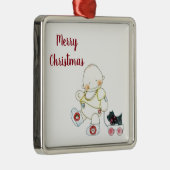 ***ベビーがワゴンを引っ張る***クリスマスオーナメント メタルオーナメント (右)