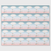 ベビーが付いているマザー・グースの身に着けているボンネット及びガラス ラッピングペーパー (フラット)