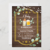 ベビーが共同ベビーシャワー招待状を醸造している 招待状 (正面)