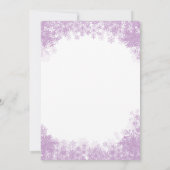 ベビーが冬の外で寒い雪片ベビーシャワー 招待状 (裏面)