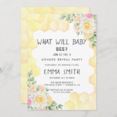 ベビーが可愛いジェンダーが明かすパーティー 招待状 (正面/裏面)