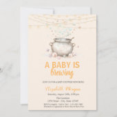 ベビーが可愛いハロウィーンの赤ちゃんシャワーをドット醸造している 招待状 (正面)