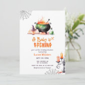 ベビーが可愛いハロウィーンの赤ちゃんシャワーを浴びている 招待状 (スタンド正面)