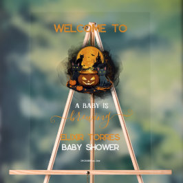 ベビーが可愛いハロウィーンの赤ちゃんシャワーを浴びる アクリルサイン