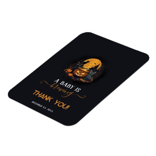 ベビーが可愛いハロウィーンの赤ちゃんシャワーを浴びる マグネット (左側)