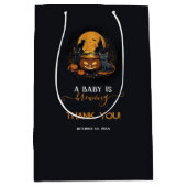 ベビーが可愛いハロウィーンの赤ちゃんシャワーを浴びる ミディアムペーパーバッグ (正面)