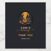 ベビーが可愛いハロウィーンの赤ちゃんシャワーを浴びる ワインラベル (シングルラベル)