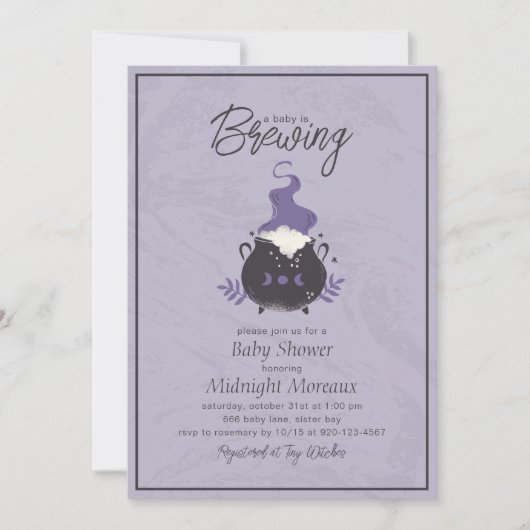 ベビーが可愛いハロウィーンの赤ちゃんシャワーを浴びる 招待状 (正面)