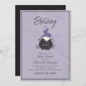 ベビーが可愛いハロウィーンの赤ちゃんシャワーを浴びる 招待状 (正面/裏面)