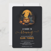 ベビーが可愛いハロウィーンの赤ちゃんシャワーを浴びる 招待状 (正面)