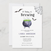 ベビーが可愛いハロウィーンの赤ちゃんシャワーを浴びる 招待状 (正面)