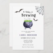 ベビーが可愛いハロウィーンの赤ちゃんシャワーを浴びる 招待状 (正面/裏面)