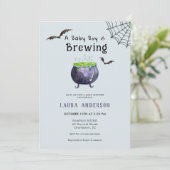 ベビーが可愛いハロウィーン少年の赤ちゃんシャワーを浴びる 招待状 (スタンド正面)