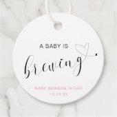 ベビーが可愛いハートガールピンクの赤ちゃんシャワーを醸造している フェイバータグ (正面)