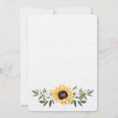 ベビーが咲いている水色ひまわり赤ちゃんシャワー 招待状 (裏面)