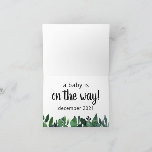 ベビーが妊娠告知カードを受け取る途中である 案内状 (内部)