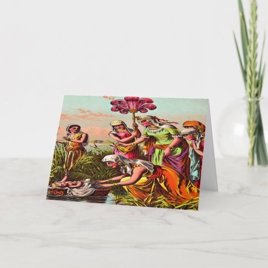 ベビーが川でモーゼを鳴らすグリーティングカード2 カード (正面)