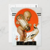 ベビーが平和の鳥を捕まえる ポストカード (正面/裏面)