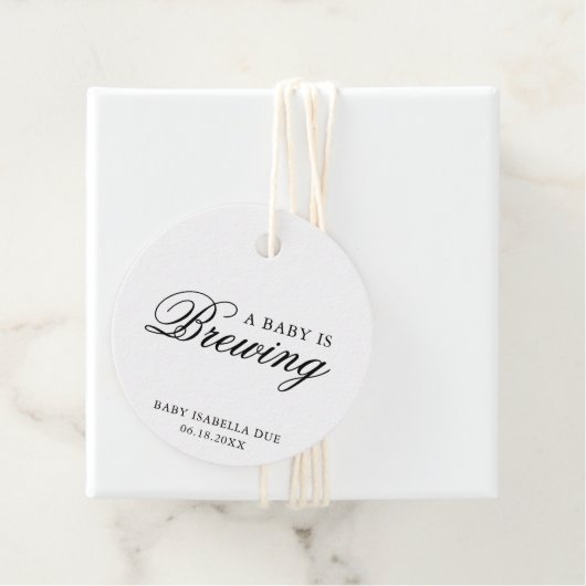 ベビーが書道の赤エレガントちゃんシャワーを醸造している フェイバータグ (インサイチュ)