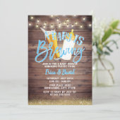 ベビーが木造素朴ビール赤ちゃんシャワーを醸造 招待状 (スタンド正面)