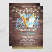 ベビーが木造素朴ビール赤ちゃんシャワーを醸造 招待状 (正面/裏面)