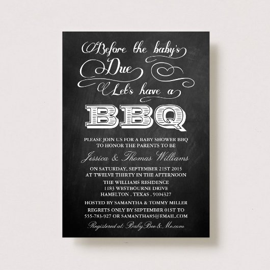 ベビーが来る前にバーベキューしよう！ 招待状