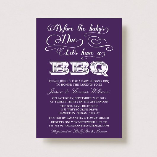 ベビーが来る前にバーベキューしよう！ 招待状