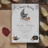 ベビーが灰色の赤ちゃん男女兼用シャワーを醸造している 招待状