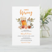 ベビーが焼けたオレンジ色のフローラの赤ちゃんシャワーを醸造している 招待状 (スタンド正面)