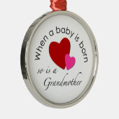 ベビーが生まれるとき、祖母はそうあります メタルオーナメント (右)