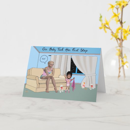 ベビーが第一歩を踏み出した カード (黄色い花)