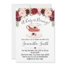 ベビーが紅茶シャワーのマルサラの招待状を醸造している