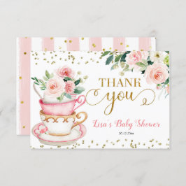 ベビーが紅茶パーティーの赤ちゃんシャワーを醸造している サンキューカード