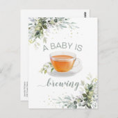 ベビーが紅茶パーティーの赤ちゃんシャワーを醸造している ポストカード (正面/裏面)