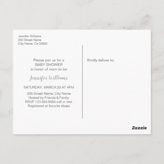 ベビーが紅茶パーティーの赤ちゃんシャワーを醸造している ポストカード (裏面)