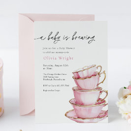 ベビーが紅茶パーティーの赤ちゃんシャワーを醸造している 招待状