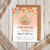 ベビーが紅茶パーティーの赤ちゃんシャワーを醸造している 招待状