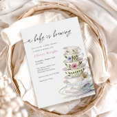 ベビーが紅茶パーティーの赤ちゃんシャワーを醸造している 招待状