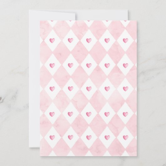 ベビーが紅茶パーティーを醸造している赤ちゃんシャワーピンクのバラ 招待状 (裏面)