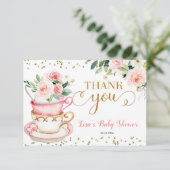 ベビーが紅茶パーティー赤ちゃんシャワーありがとう サンキューカード (スタンド正面)