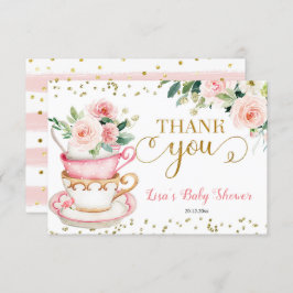 ベビーが紅茶パーティー赤ちゃんシャワーありがとう サンキューカード