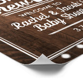 ベビーが素朴歓迎の赤ちゃんシャワーのサインを醸造している ポスター (角)