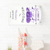 ベビーが紫色のハロウィーンの赤ちゃんシャワーを醸造している 横断幕 (インサイチュ)