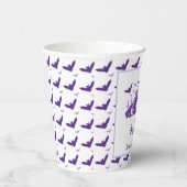 ベビーが紫色のハロウィーンの赤ちゃんシャワーを醸造している 紙コップ (右)