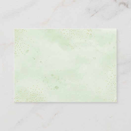 ベビーが緑のおむつラッフルカードを醸造している エンクロージャーカード (裏面)