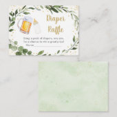 ベビーが緑のおむつラッフルカードを醸造している エンクロージャーカード (正面/裏面)